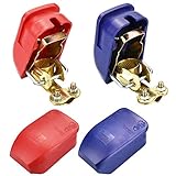 ♛Schnell Angeschlossen: 4 Stück(2 Paare), Ein Satz besteht aus 2 Paaren,In zwei Farben, Rot ist die positive Elektrode, Blau ist die negative Elektrode, Leicht zu unterscheiden. geeignet für Benutzer, die häufig die Batterie wechseln müssen. Sie kann schnell angeschlossen werden. Sie kann mit einem Zug und einem Zug entfernt werden und ein Satz kann mit einem Druck angeschlossen werden.