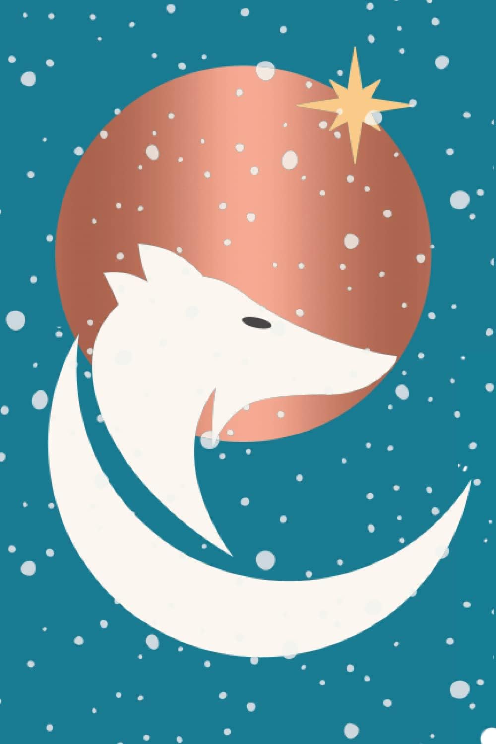 Daily Planner- 365 Days: Boho White Fox Copper Moon Undated Daily Planner Agenda for 1 year with 365 Daily Pages