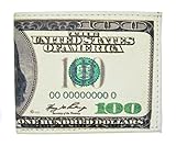 Tems Men's Handcrafted Faux Leather Flip ID Bifold Wallet Old Hundred Dollar Bill