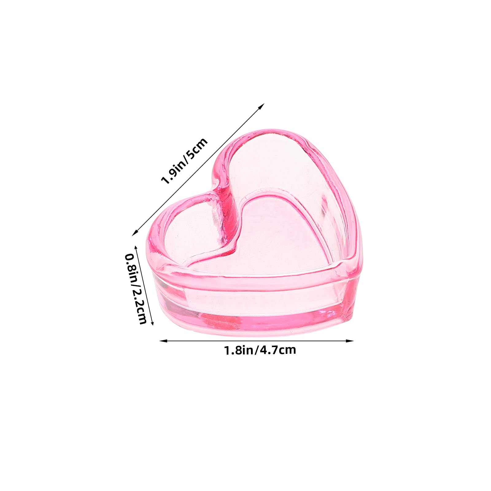 minkissy Heart Shape Nail Dappen Cup 1.97X1.85X0.87 Inches Glass Manicure Dish Decorative Nail Brush Holder for Acrylic Supplies - Image 2