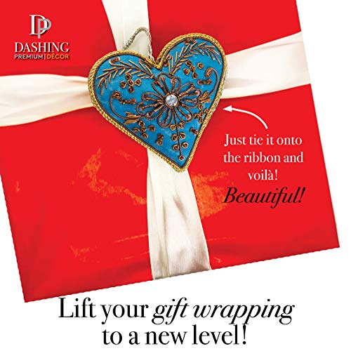 Valentine's Day Luxury Christmas Decoration Heart Hanging Ornament Present Romantic Wedding Table Décor Napkin Rings Handmade Set Of 5 Beaded Embroidered Pearl Hanging Fabric Easter Idea Xmas Tree #TOP5