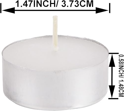 Miniatura 3 de Paquete de 10 velas de té sin perfume de 45 horas sin humo pequeñas velas votivas de 15 pulgadas para decoración del hogar piscina shabbat blanco