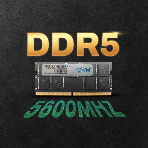 Image of EVMT 32GB DDR5 5600MHz SODIMM RAM - High-Performance Laptop Ram, CL19, 1.1V, 288-Pin, 10-Year Warranty(EVMT32G5600S86P)