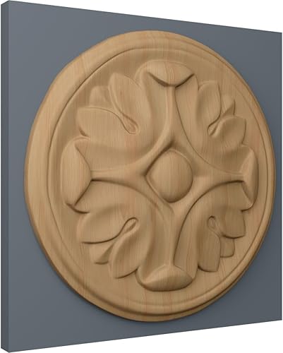 Miniatura 5 de Ekena Millwork ROS04X04RAAL Raymond Roseta redonda, 4 14 14 pulgadas de ancho x 4 14 14 pulgadas de alto x 12 "P, aliso