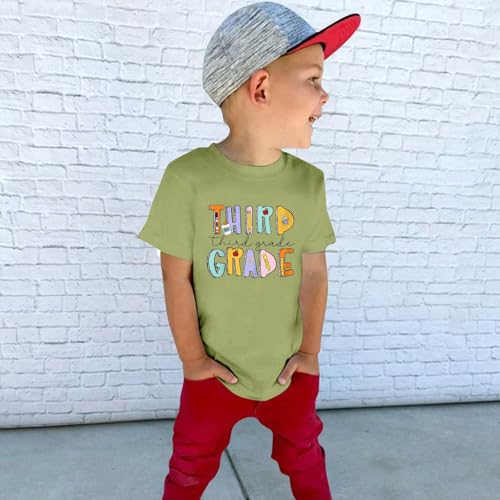 First Day of Third Grade Shirt Boys Girls Back to School Clothes Kids Classic Basic Short Sleeve Shirts for School4
