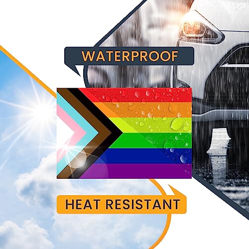 Image of Magnet Me Up Gay Pride Progress Rainbow Flag Magnet Decal, 4x6 Inches, Heavy Duty Automotive Magnet for Car Truck SUV, in Support of LGBTQ