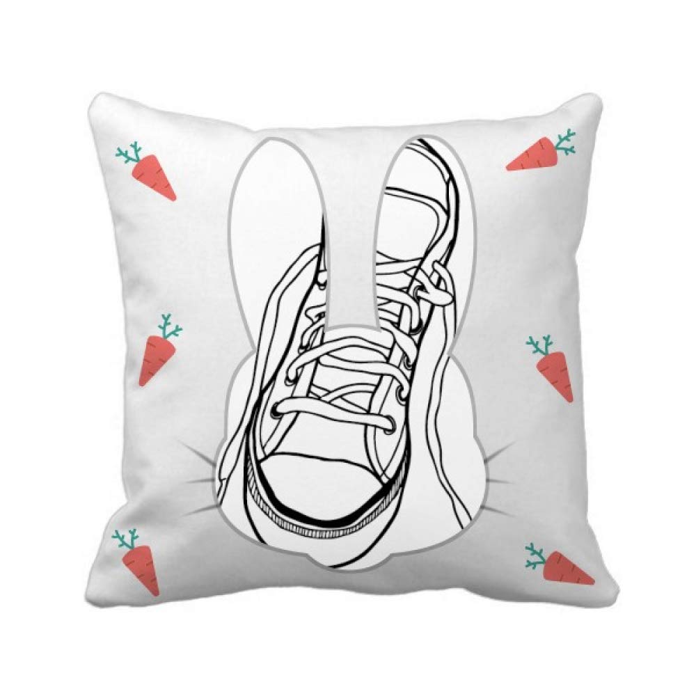 Coussin lapin blanc en toile peinte un beau cadeau de fête