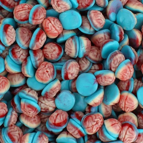 Fruity Gummy Brain Candy, Halloween Shaped, Jelly Filled Gummies, 1 lb