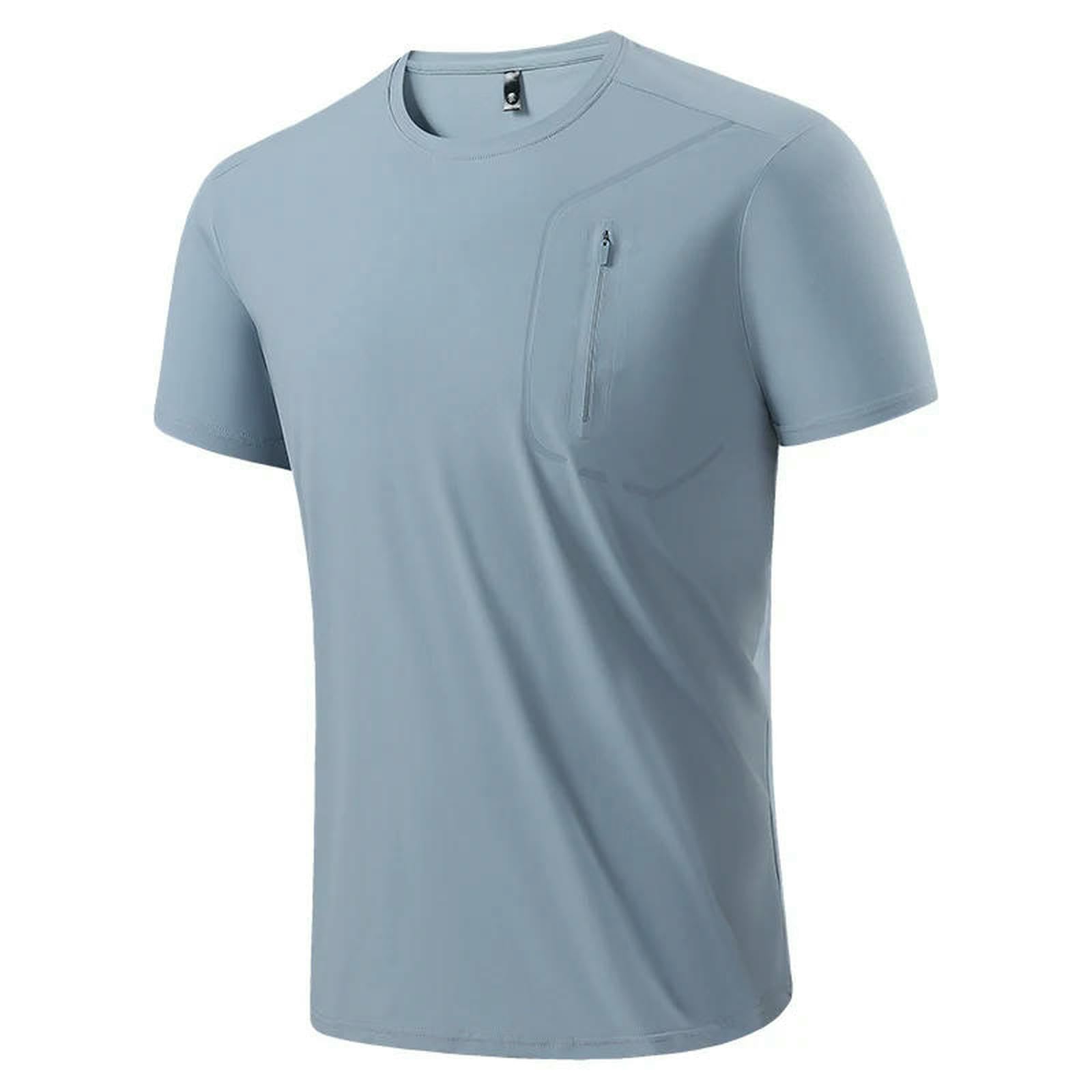 Herren T-Shirt Quick Dry Sport Kurze Ärmel Sommer Casual Schwarz Grün Oversize Top Tees Gym Tshirt Kleidung-blue-5xl for 190 cm 100kg