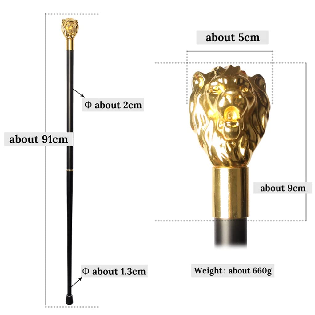 Gold Leone Handle Stick Walking Stick for uomo 2022 Party Walking Canne Donne Donne Bastoncini da passeggio