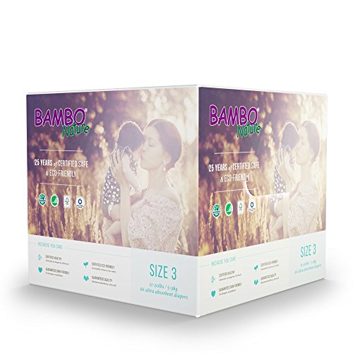 Bambo Nature Eco Friendly Baby Diapers Classic for Sensitive Skin, Size 3 (11-20 lbs), 66 Count (2 Packs of 33)