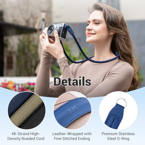 Image of JJC 100cm Braided Rope Neck Shoulder Strap for Fuji XT30 XE5 X100VI, Green | for Fujifilm X-T30 X-E5 XT50 XT5 Canon R6 V R3 90D 80D M50 Sony ZV-E1 A7C A6100 Nikon D3500 D5600 & More DSLR Mirrorless