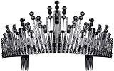 Tiaras de boda, diadema de princesa para novia, joyería, corona negra, accesorios para el cabello nupcial para mujeres y niñas