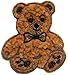 Produktbild alles-meine.de GmbH 3 Stück _ Bügelbilder -  3-D Effekt - Teddybär mit Flausch Plüsch - dunkel braun  - 7,8 cm * 8,4 cm - Aufnäher & Applikationen - gewebter Flicken - Bügelfli..