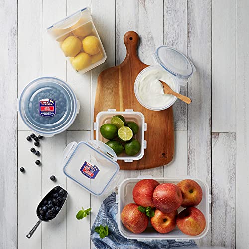 Image of LOCK & LOCK Easy Essentials Food Storage lids /Airtight containers, BPA Free, 14 Piece - Tall Rectangle, Clear