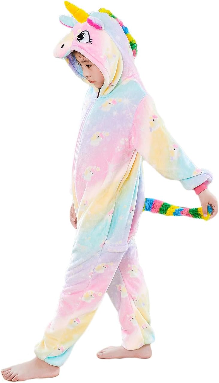 Kids Unicorn Onesie Animal Pajamas Cosplay Halloween Costume