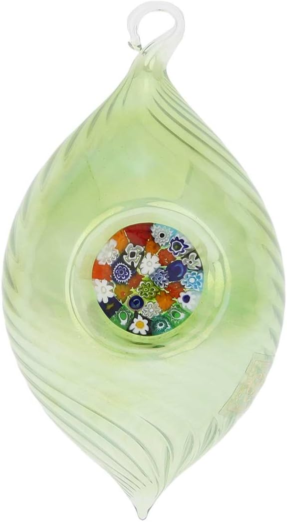 Glass Of Venice Murano Glass Christmas Ornament - Millefiori Green