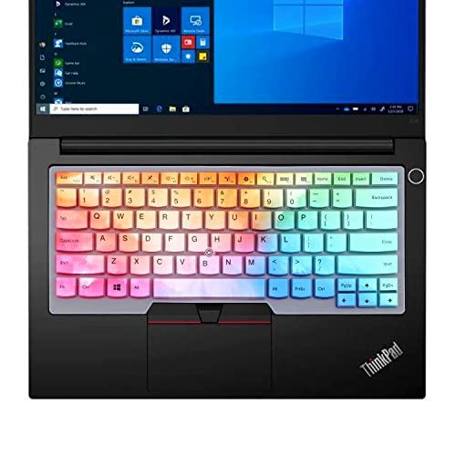 Image of Keyboard Cover for 14 inch Lenovo Thinkpad T14 Gen 2 /1, E14 Gen 4 /3 /2, T14s Gen 2 /1, L14 Gen 3 /2, Thinkpad T495 T490 T480S T480 T470, ThinkPad P14s, X1 Carbon 8th /7th /6th, X1 Extreme Gen 3 /2-Colorful