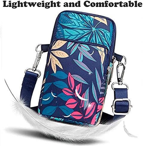 Multifunction Small Crossbody Bag, Veyarien Waterproof 3 Layer Mini Crossover Body Bag Phone Pouch Purse Teenage Girl Gifts for Smartphone 6.5" Makeups Keys Coins Cards (Flower 4)