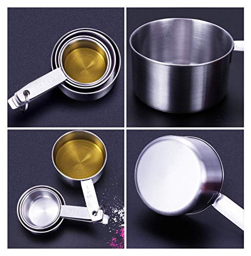 Set di 10 Cucchiai Dosatori in Acciaio Inox Misurini Cucchiai Dosatore Set Misurini di Tazze Misurini in Acciaio Inox e Cucchiaio con Righello per Misurare Ingredienti Secchi e Liquidi