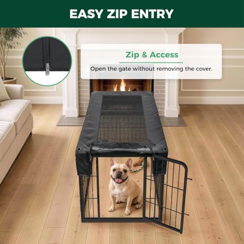 Image of FXW Homeplus Indoor Dog Playpen with Mesh Top Cover, 24 inch H, 6 Panels