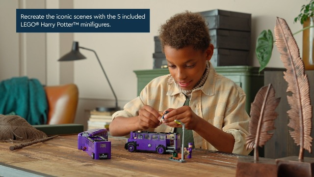 Magical LEGO Knight Bus set with five Harry Potter minifigures