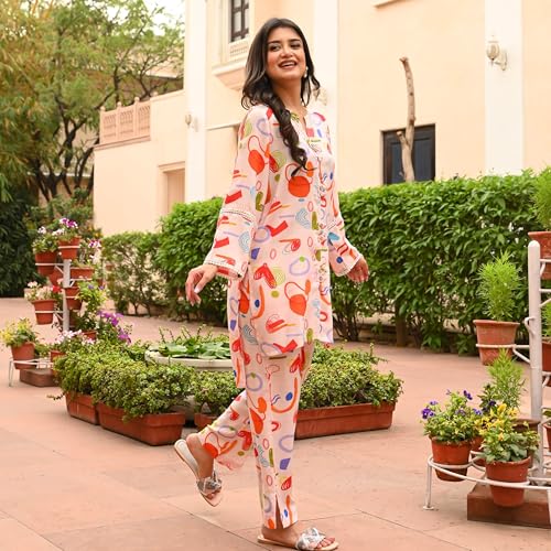 Image of Sidhidata Rayon Women Kurta Set | Co-Ords | Coordinate | Summer Suit | Printed Short Kurti With Pant