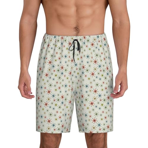 Pantalon de pyjama court homme respirant et léger motif abstrait