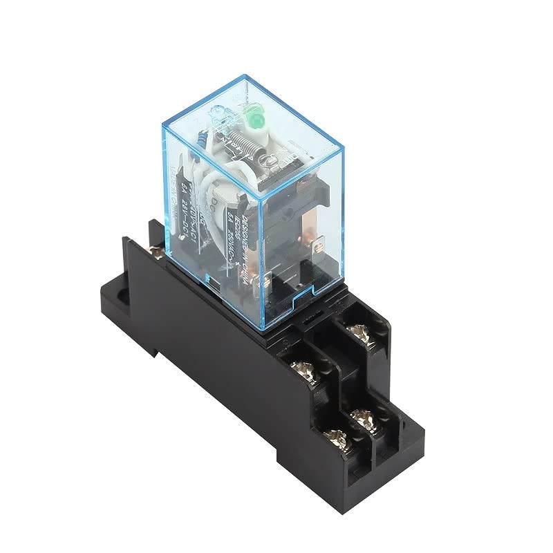 MY2NJ HH52P DPDT Miniature Coil Electromagnetic Intermediate Relay AC12V 24V DC24V AC110V 220V 8 Pin with Socket Base(AC 12V)