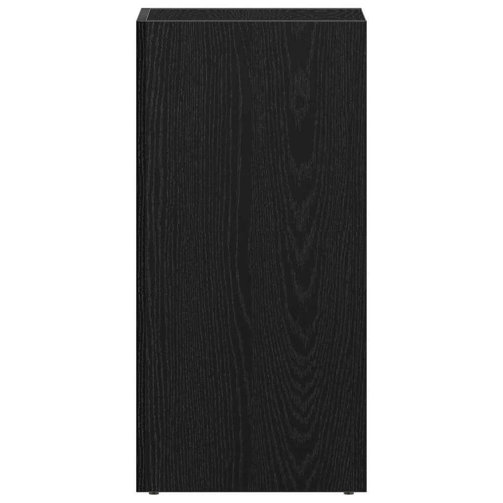 Caja de almacenamiento LP en aspecto de roble negro, 71 x 34 x 36 cm, caja de madera para discos de vinilo, estante horizontal y vertical, para salón y oficina