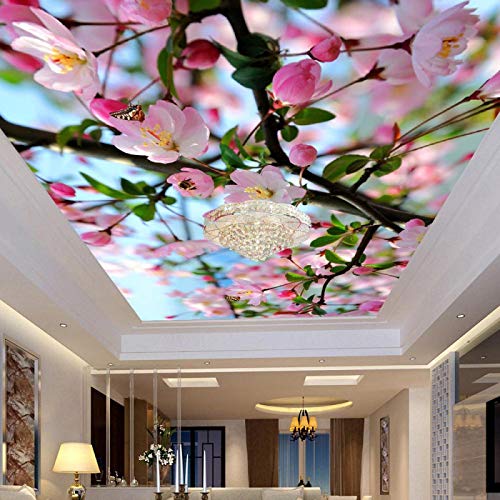 BYSQX Fototapete Tapisserie Tapete Frühling Schön Rosa Blumen Vlies Tapete Moderne Wanddeko Tapeten Design 3D Wandtapete Wohnzimmer Schlafzimmer Wand Dekoration Wandbilder 140X70Cm
