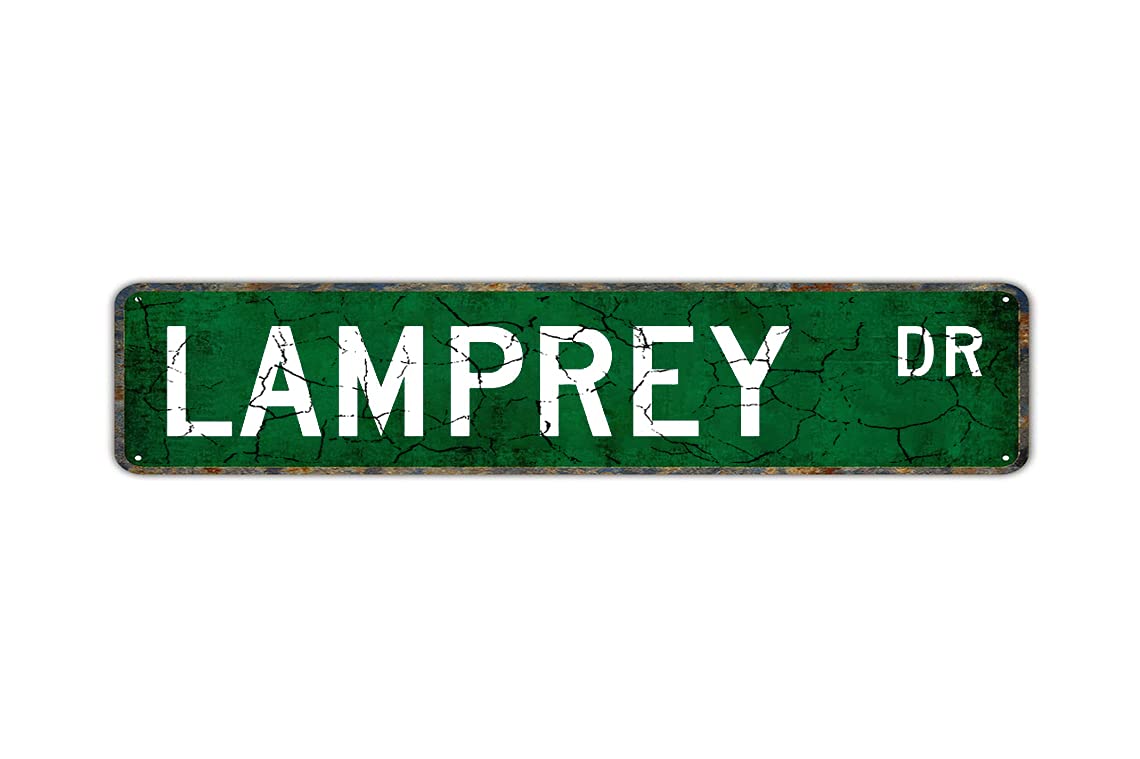 Lamprey Retro Tin Signs Aluminum Metal Sign for Kitchen Home Garden Wall Bar Cafe Decor 4x16 Inch