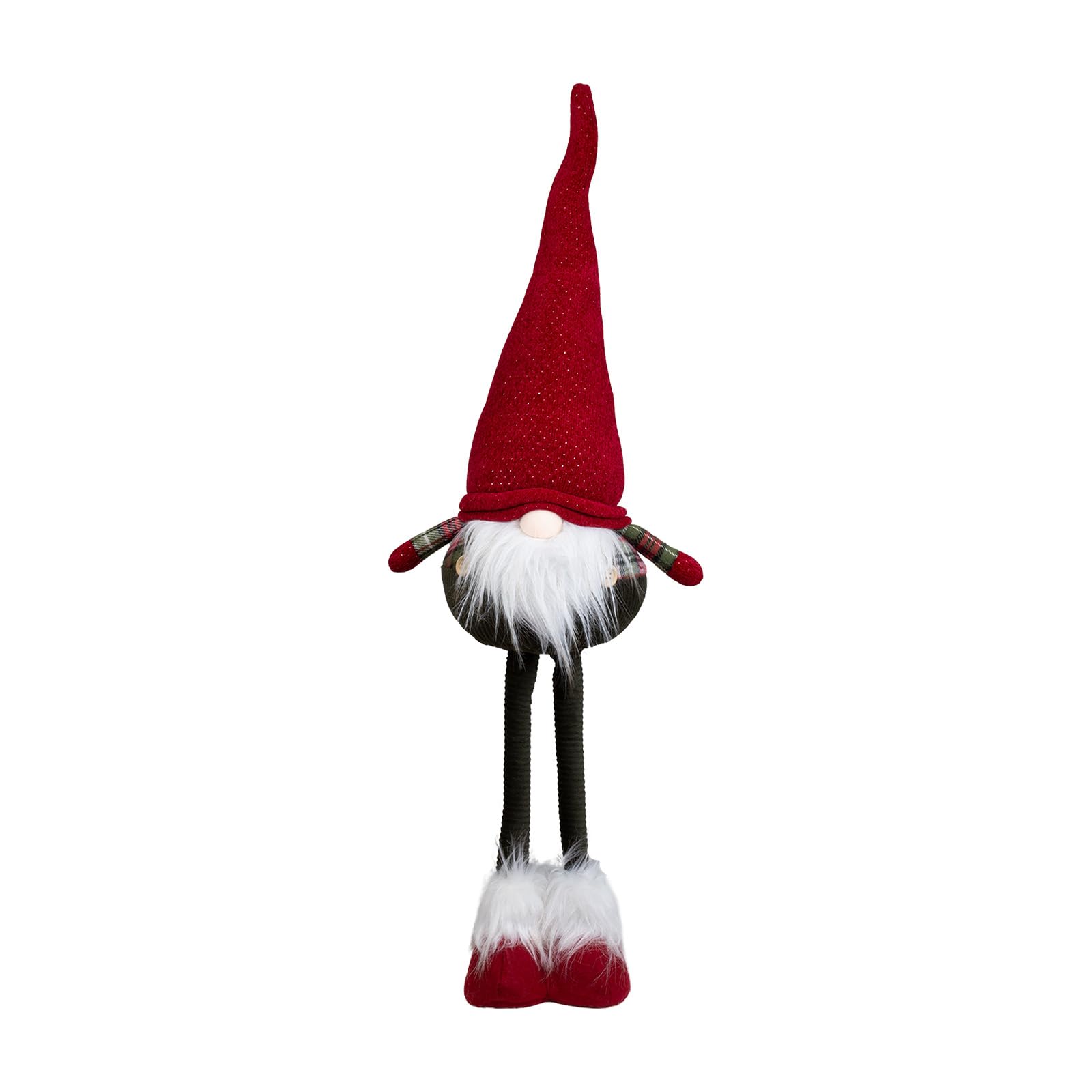 Monopol Christmas Paradise Großer Weihnachtswichtel Teleskopbeine Variable Größe von 36cm bis 66cm rot-grün