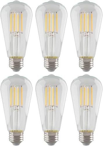 Satco S8554 LED ST19 de 5.5 vatios; transparente; 2700 K; 500 lúmenes; 120 voltios, paquete de 6 cumple con California