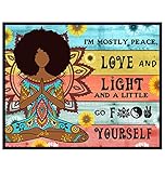 African American Women Wall Art - Afrocentric Black Art - Boho Bohemian Zen Meditation Room Decor-...