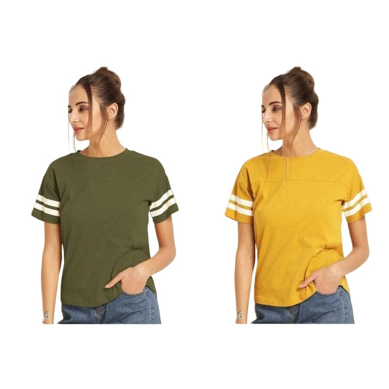 Image of BEYOND BLISS Cotton Blend Casual Regular Fit Colorblocked Top for Women and Girls