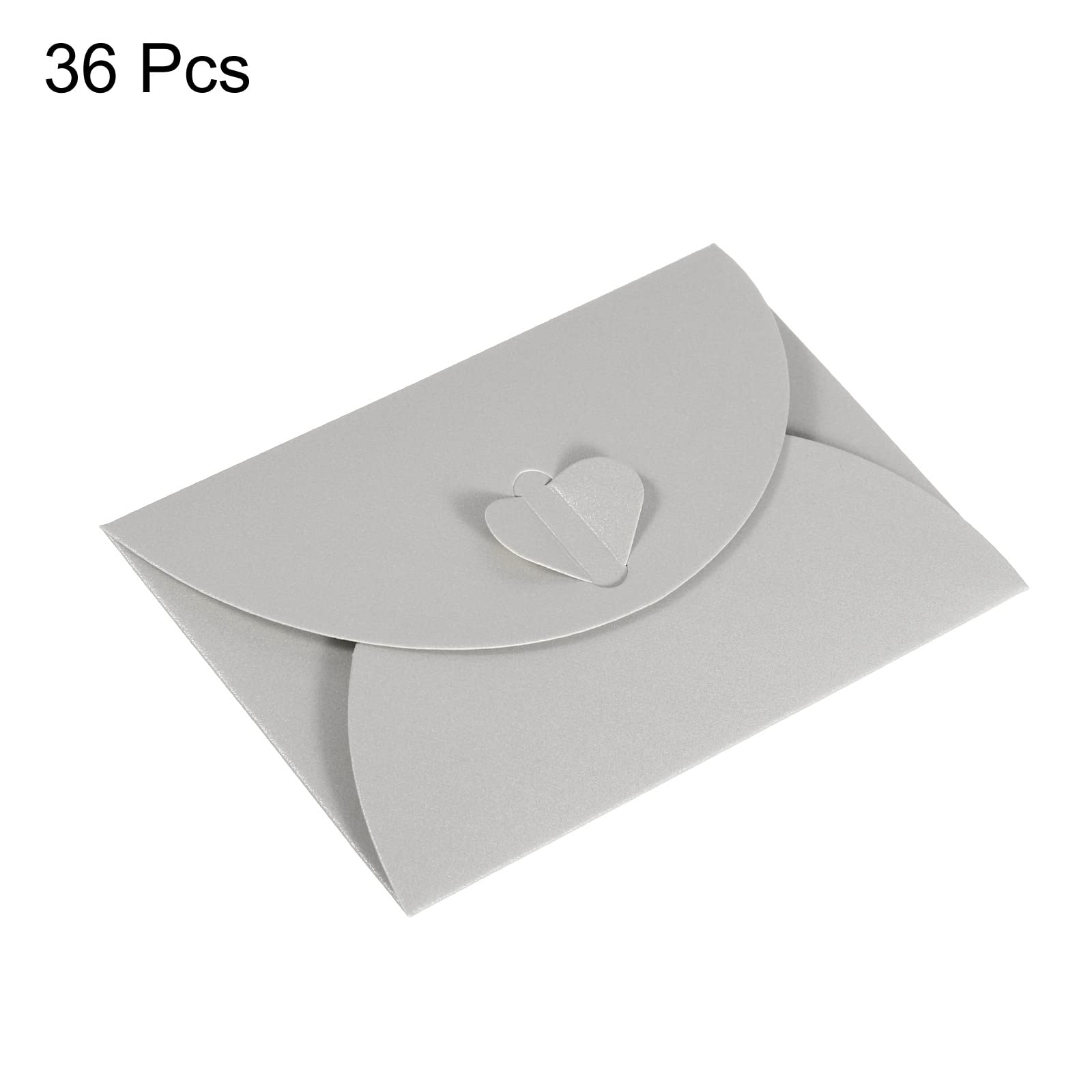 PATIKIL Gift Card Envelopes, 36 Pack Heart Shaped Clasp Small Gift Cards Holder Mini Envelope for Birthdays Weddings Silver - Image 3