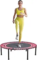 GYMENIST Trampolim De Fitness Para Adultos E Crianças, Trampolim De Exercício De Rebote Interno Para Treino De Fitness Para Treino De Salto Silencioso E Com Amortecimento Seguro (Sem Alças, Vermelho)