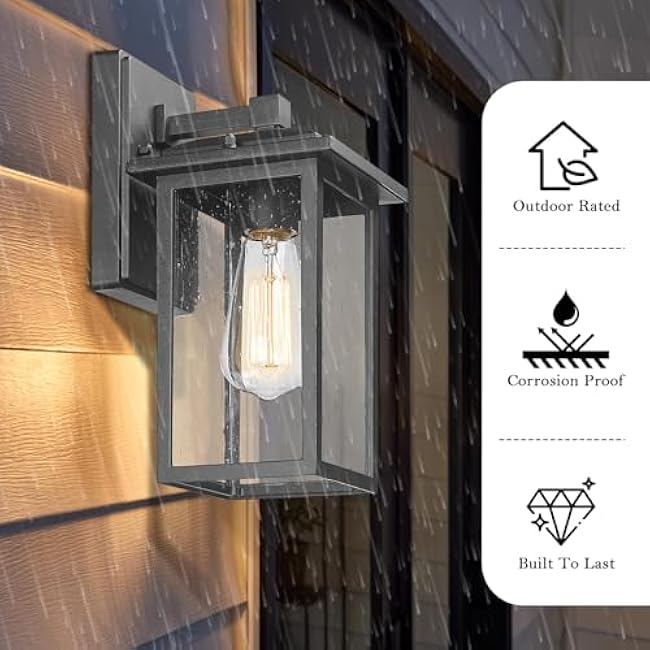 Outdoor Wall Sconces Exterior Light Lantern Fixtures Outdoor Wall Mounted Black Finish