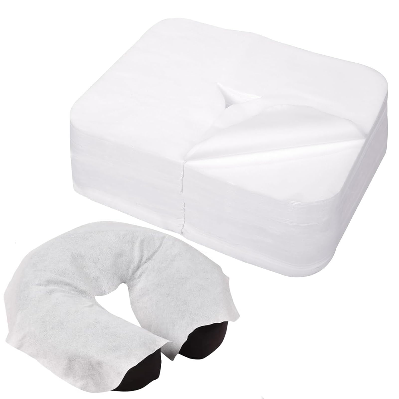 500 coperture monouso per culla facciale – Qualità medica SPA – Copri poggiatesta per tavoli massaggianti 15,7 x 11,8 pollici / 40 x 30 cm (bianco)