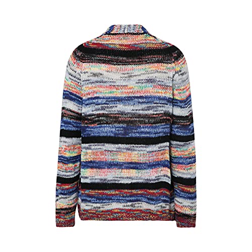 Women's Rainbow Knitted Cardigan Sweater Long Sleeve Multicolor Striped Sweater Jumpers Open Front Jacket2