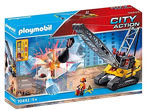 Playmobil 70442 Dragline avec Mur de Construction- City Action - La Construction- La Vie de Chantier Chantier