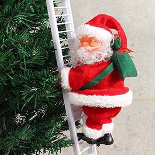 WAQIA Electric Climbing Ladder Santa Claus Christmas Creative Hanging Tree Decoration
