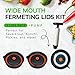 Easy Fermenter Fermentation Kit, Includes 3 Fermenting Lids for Wide Mouth Mason Jars & Oxygen Extractor Pump, Mason Jar Airlock Lid For Fermenting Kimchi, Pickle, & Sauerkraut