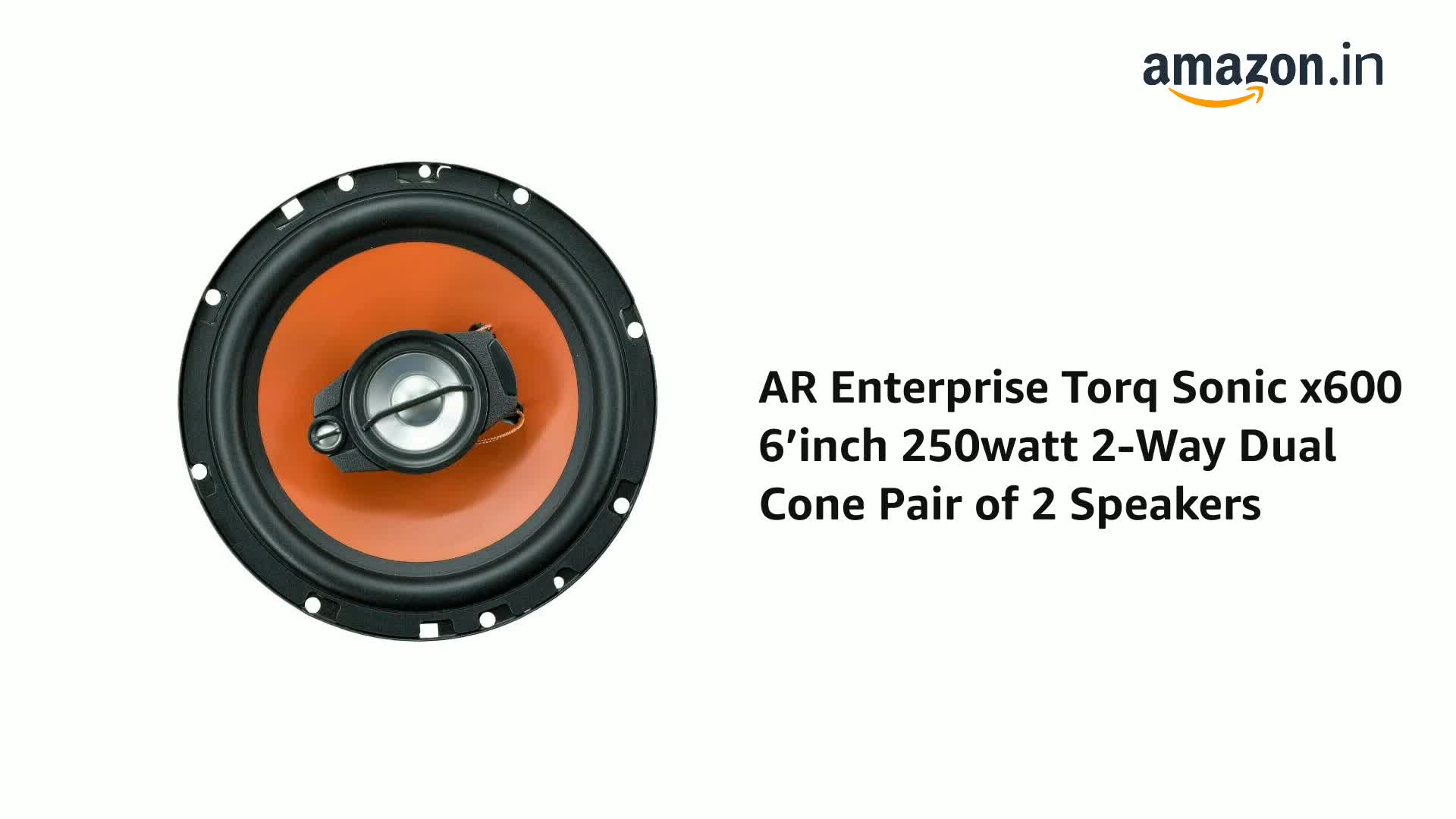 AR Enterprise Torq Sonic x600 6'inch 250watt 2-Way Dual Cone Pair