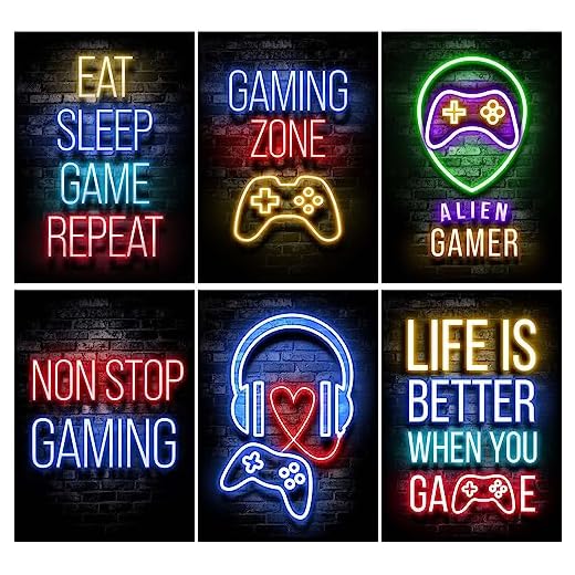 Disnace 6 Póster Gameration Gaming a4, Decoración Gamer, Gaming Wall Decal, Póster De Juegos, Gaming Gamer Quotes,Gamer Decoracion Habitacion, Cuadros Decorativos Gamer (B)