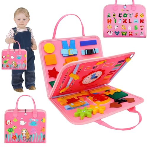 louuuou 1PCS Baby Busy Board Toys Busy Book for Kids Busy Book for 1+ Year Old Suitable Boys Girls Gift for 1-3 Baby Activity Games Learning Educational Toys