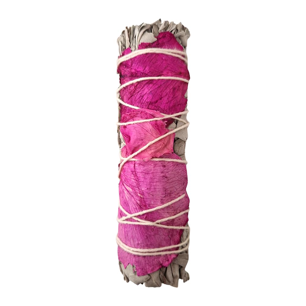 VIE Smudge Stick, White Sage and Light Pink Petals 4", Pack of 20 - Image 2