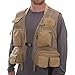 SJK Strike Fishing Vest, 12 Pockets, Neoprene Comfort Collar, Mesh Body, Rod Holder, Quick Dry Material & More, 2X-Large Khaki