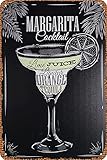 Carteles De Pared De Metal Menú De Recetas Populares De Mezcla De Cócteles Y Bebidas Para Bartenders(Margarita) Cartel Placa De Pintura Decoración Cartel De Chapa Retro Placa Decoración 20X30cm